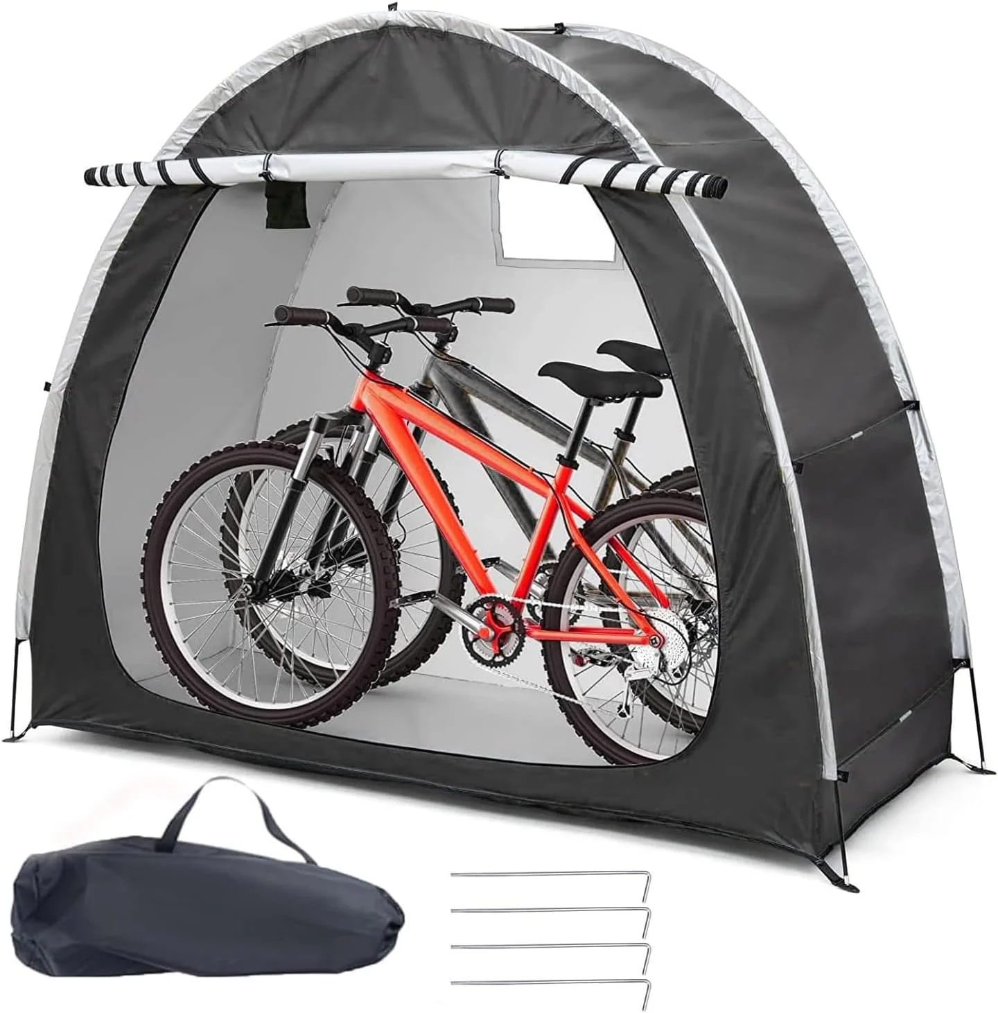 ROUNY Bike Tent Bicycle Storage Shed, Portable Bike Shelter Cover with Thicken Waterproof Fabric & Reinforced Alloy Bracket, Bicycle Cover Tent for Garage Outdoor Camping Garden (Small,2-3 Bikes)