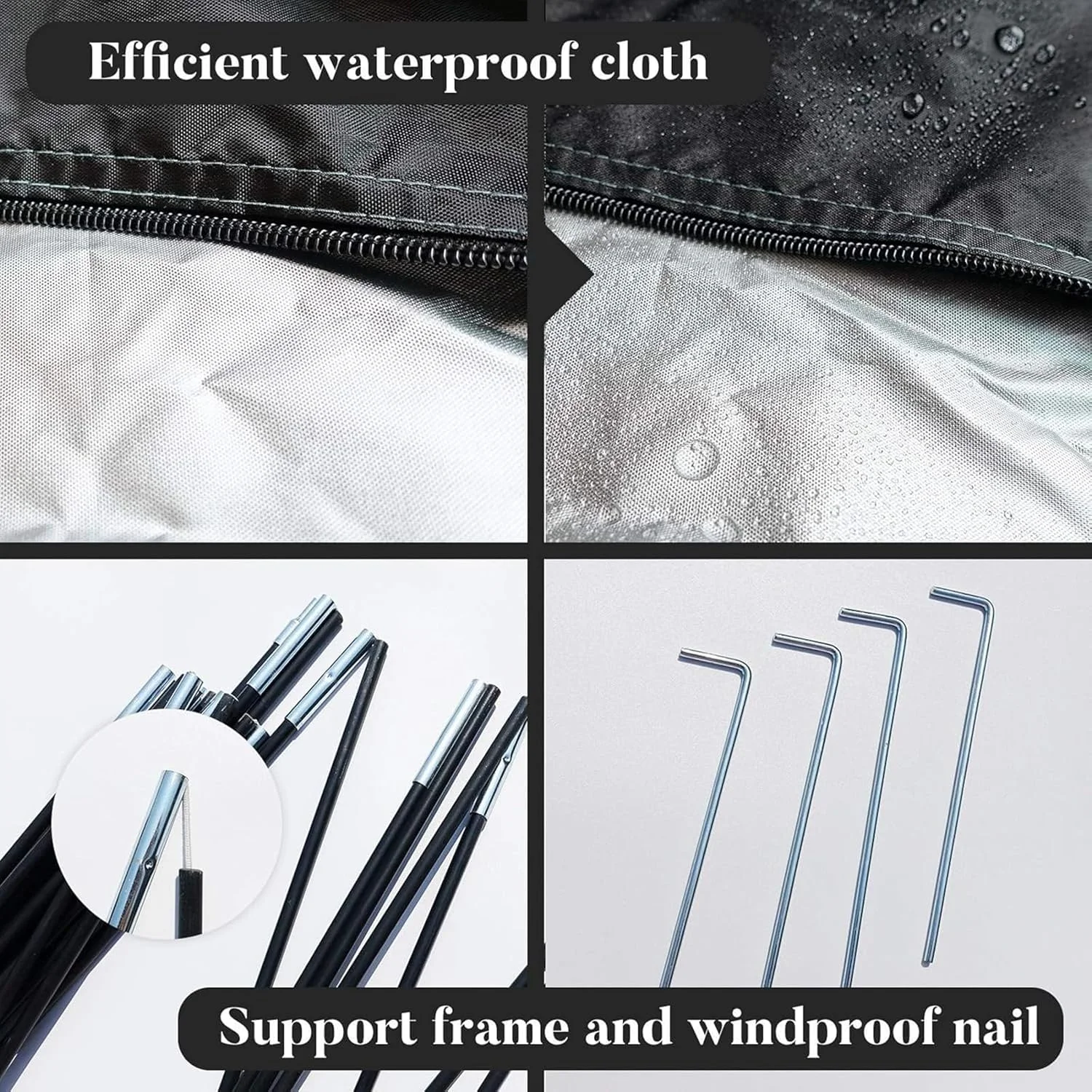 ROUNY Bike Tent Bicycle Storage Shed, Portable Bike Shelter Cover with Thicken Waterproof Fabric & Reinforced Alloy Bracket, Bicycle Cover Tent for Garage Outdoor Camping Garden (Small,2-3 Bikes)