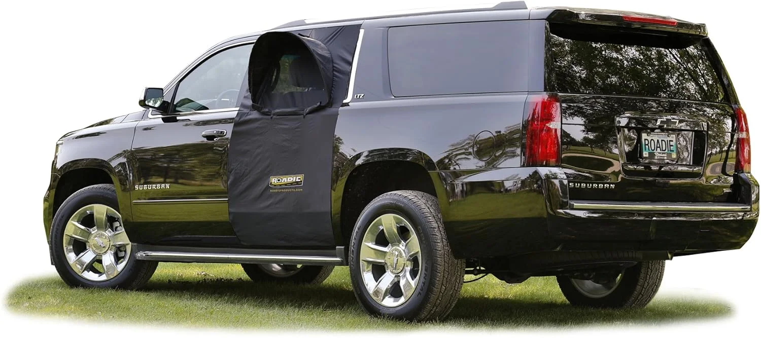 چادر مسافرتی شیشه خودرو ROADIE ROADIE- The OVERNIGHTER SUV با توری حشره گیر و سایه بان جمع شونده - ایده آل برای کمپینگ در خودرو شاسی بلند. (دارای ثبت اختراع)