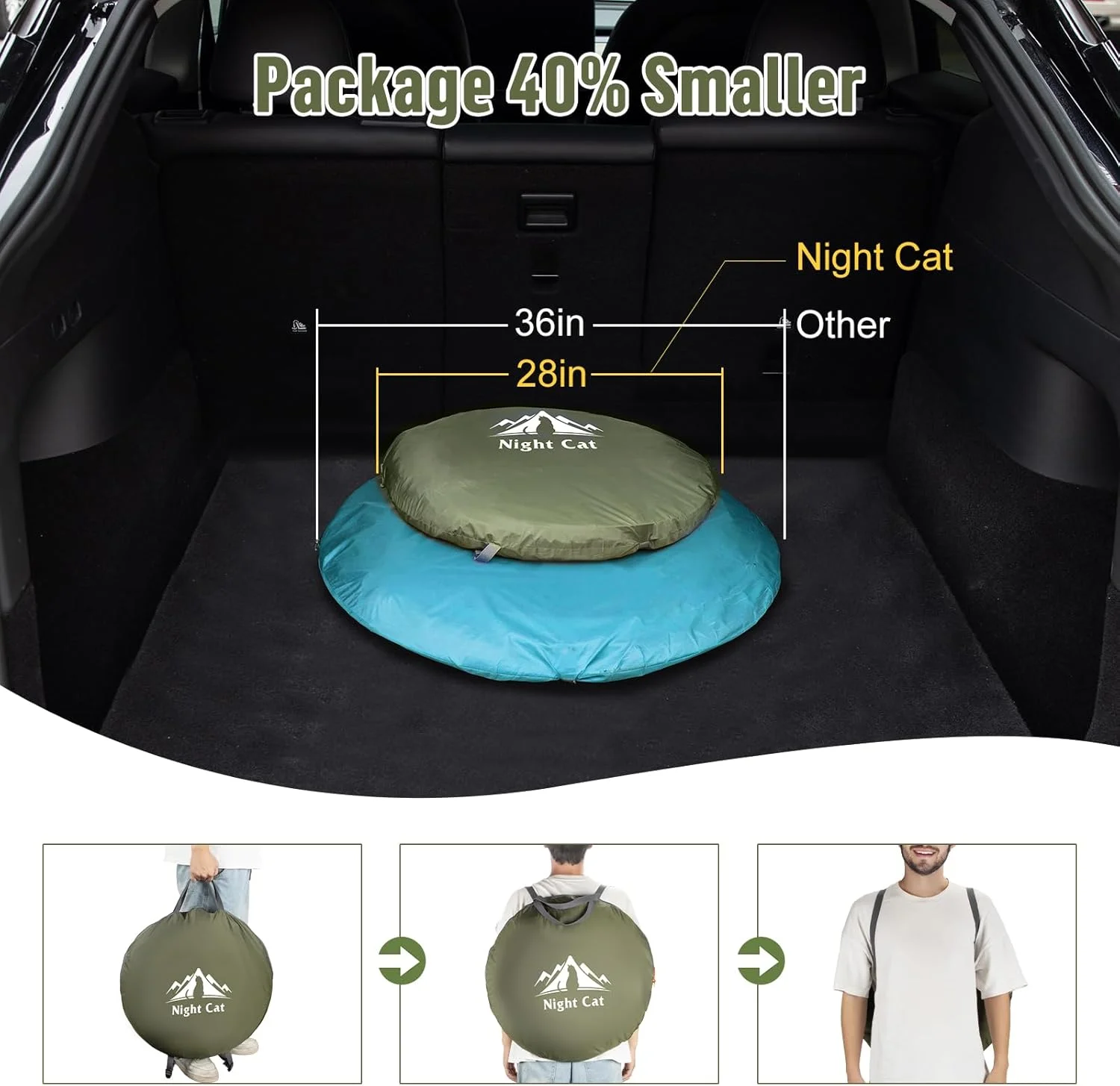 چادر مسافرتی اتوماتیک Night Cat مدل Upgraded Pop up مناسب 2 تا 4 نفر، نصب آسان در 3 ثانیه، چادر کمپینگ فوری با ایوان، تاشو و ضد آب، بسته ساحلی 40% کوچکتر چادر مسافرتی اتوماتیک Night Cat مدل Upgraded Pop up مناسب 2 تا 4 نفر، نصب آسان در 3 ثانیه، چادر کمپینگ فوری با ایوان، تاشو و ضد آب، بسته ساحلی 40% کوچکتر