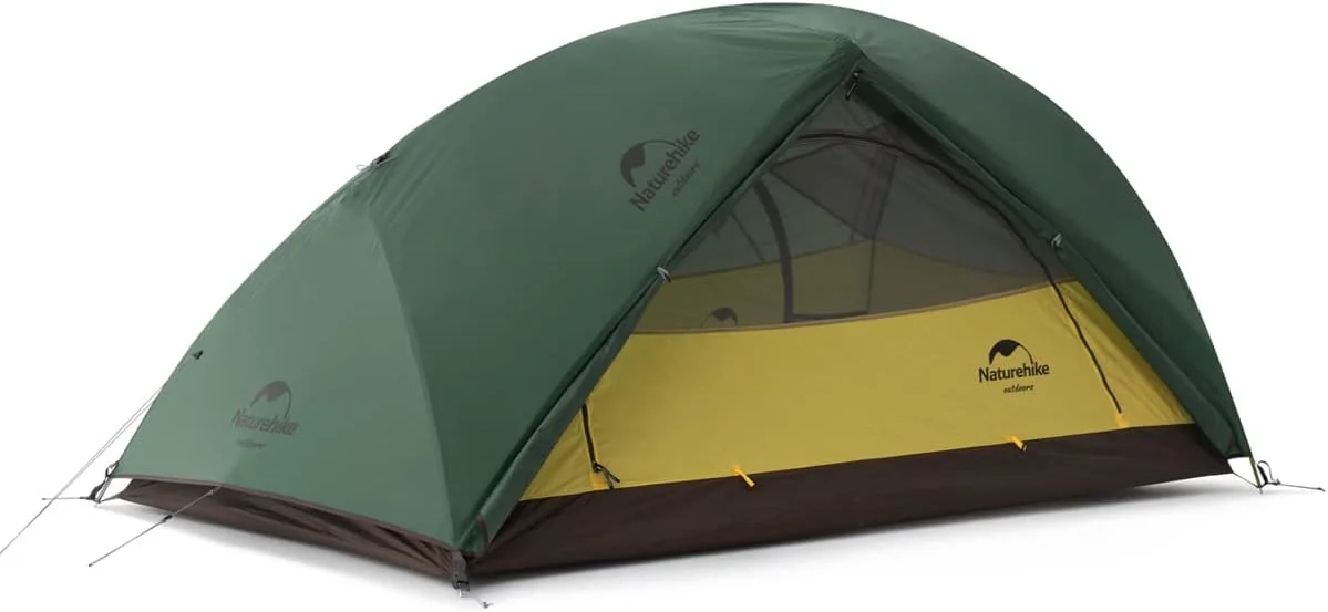 چادر 4 نفره فوق سبک Naturehike VIK با قابلیت حمل آسان - 15D سبک تر و قابل حمل برای کمپینگ، پیاده روی به همراه کیف حمل