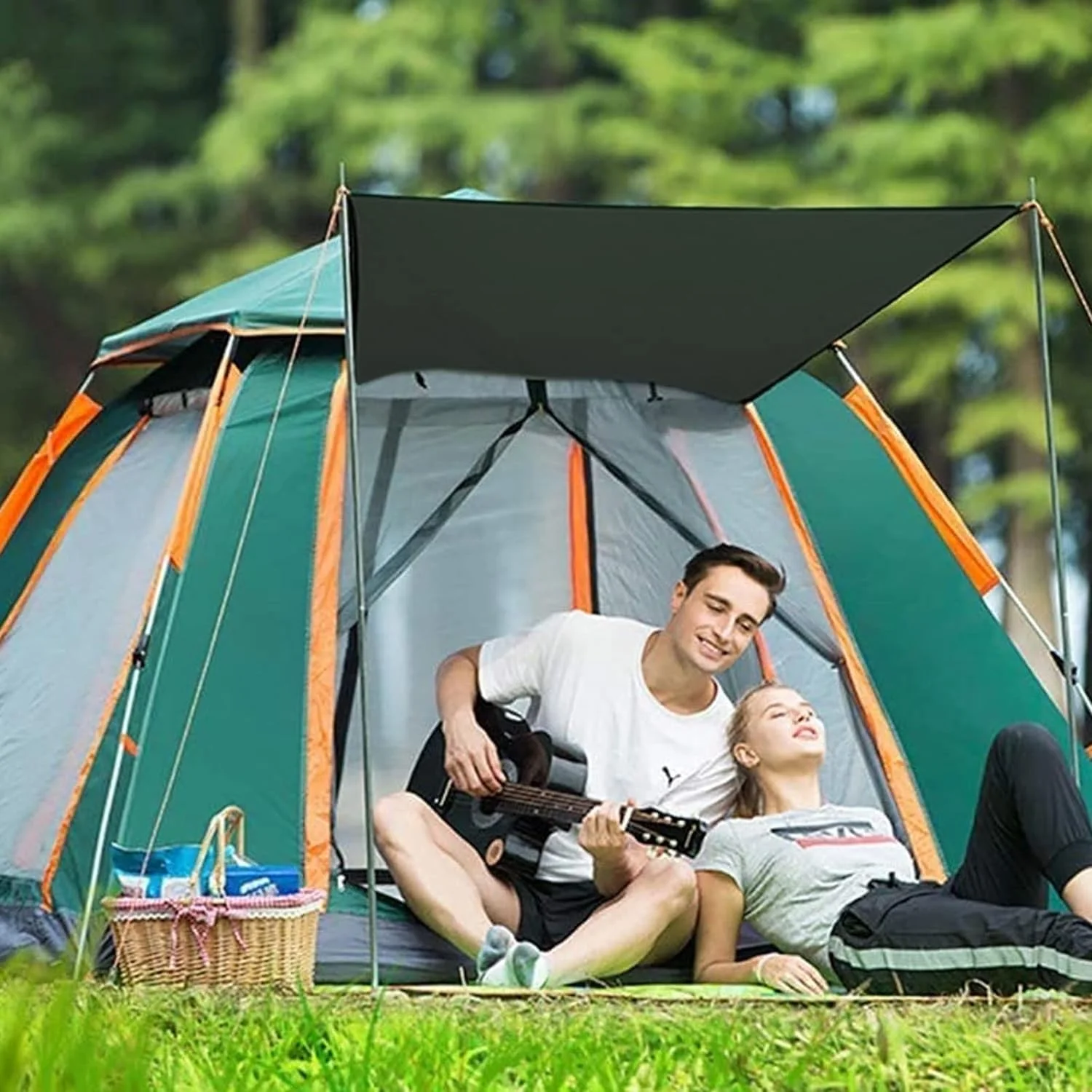 3-4 Person Lightweight Camping Tent, Instant Pop Up Tent 30S Setup, Automatic Family Camp Tent Outdoor, Waterproof Hiking Dome Tent with Carry Bag and Removable Rainfly for Backpacking, Trip,Beach 3-4 Person Lightweight Camping Tent, Instant Pop Up Tent 30S Setup, Automatic Family Camp Tent Outdoor, Waterproof Hiking Dome Tent with Carry Bag and Removable Rainfly for Backpacking, Trip,Beach