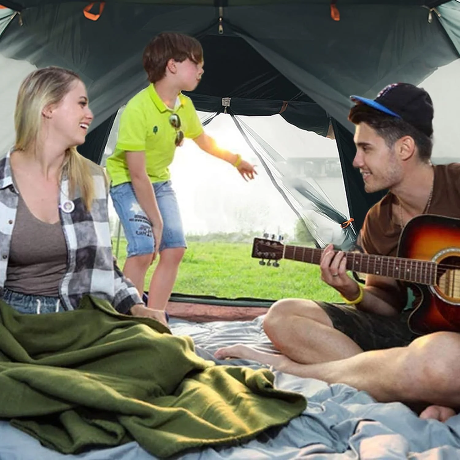 3-4 Person Lightweight Camping Tent, Instant Pop Up Tent 30S Setup, Automatic Family Camp Tent Outdoor, Waterproof Hiking Dome Tent with Carry Bag and Removable Rainfly for Backpacking, Trip,Beach 3-4 Person Lightweight Camping Tent, Instant Pop Up Tent 30S Setup, Automatic Family Camp Tent Outdoor, Waterproof Hiking Dome Tent with Carry Bag and Removable Rainfly for Backpacking, Trip,Beach