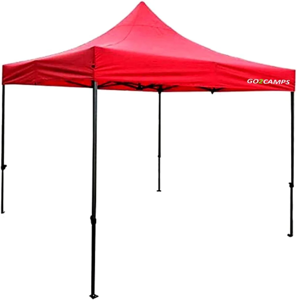سایبان تاشو قابل حمل GO2CAMPS، چادر سایه بان 3x3 متری برای رویدادها - پناهگاه فوری تاشو محافظت در برابر آفتاب و سایه برای پیک نیک، کمپینگ در فضای باز، ساحل، باغ، مهمانی ورزشی (قرمز)