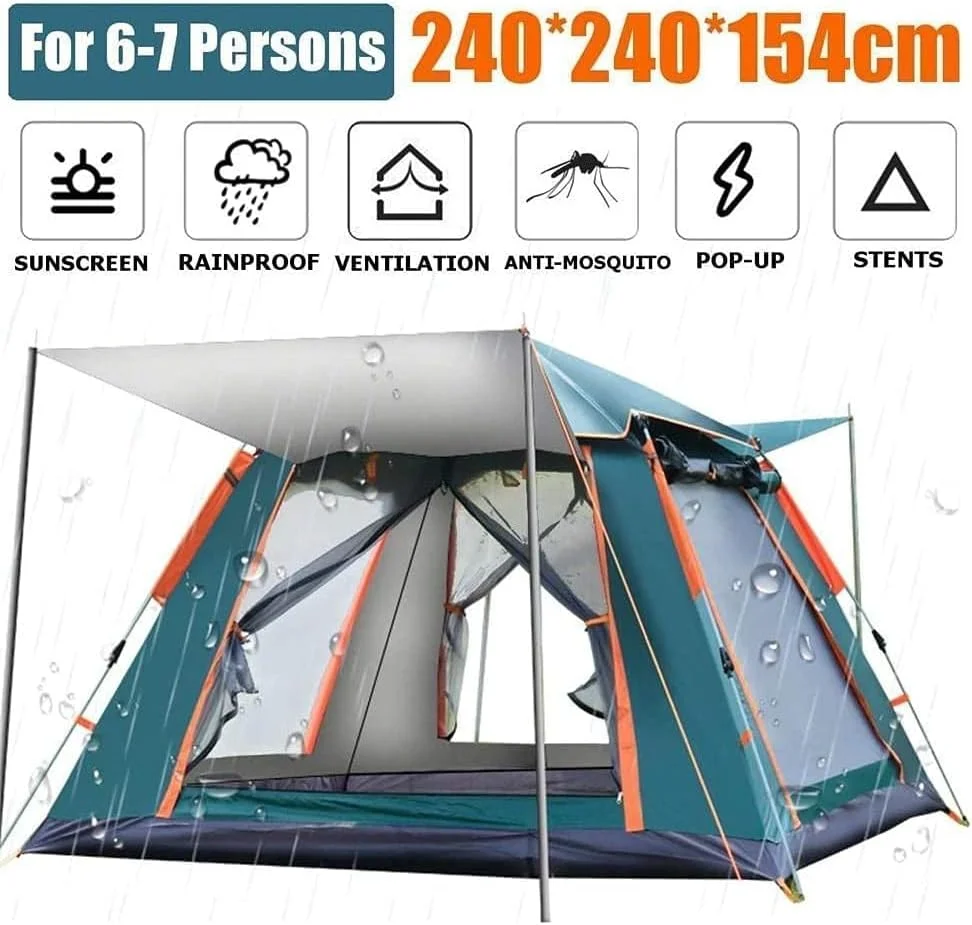 چادر مسافرتی 3-4 نفره GO2CAMPS، چادر گنبدی بازشو اتوماتیک فوری، سبک وزن و قابل حمل مقاوم در برابر باد برای کمپینگ خانوادگی، کوله گردی، شکار، پیاده روی، چادر ساحلی و چادر پیک نیک (سبز) چادر مسافرتی 3-4 نفره GO2CAMPS، چادر گنبدی بازشو اتوماتیک فوری، سبک وزن و قابل حمل مقاوم در برابر باد برای کمپینگ خانوادگی، کوله گردی، شکار، پیاده روی، چادر ساحلی و چادر پیک نیک (سبز)