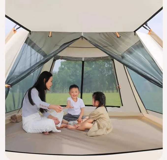 چادر مسافرتی اتوماتیک GO2CAMPS مناسب برای 5-6 نفر، چادر گنبدی بازشو فوری با کیفیت عالی به همراه توری، سبک و قابل حمل، مناسب برای کمپینگ خانوادگی، شکار، پیادهروی، فضای باز، ساحل و پیکنیک (بژ) چادر مسافرتی اتوماتیک GO2CAMPS مناسب برای 5-6 نفر، چادر گنبدی بازشو فوری با کیفیت عالی به همراه توری، سبک و قابل حمل، مناسب برای کمپینگ خانوادگی، شکار، پیادهروی، فضای باز، ساحل و پیکنیک (بژ)