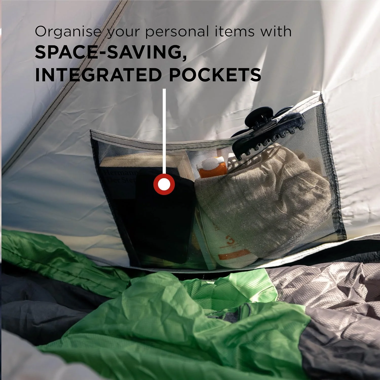 چادر مسافرتی کلمن داروین، چادر گنبدی جمع و جور، ایده آل برای کمپینگ در باغ، چادر سبک وزن برای کمپینگ و پیاده روی، ضد آب، دارای کف دوخته شده