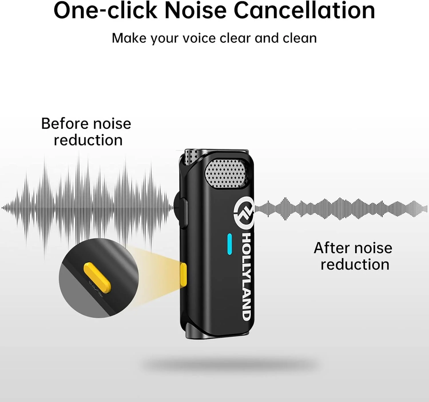 میکروفون یقه ای بی سیم Hollyland Lark M1 (1TX+1RX، بدون جعبه شارژ) سازگار با آیفون، اندروید، دوربین، 200 متر، 8 ساعت، میکروفون یقه ای کاهش نویز برای یوتیوب، مصاحبه، ضبط، ولاگ، مشکی میکروفون یقه ای بی سیم Hollyland Lark M1 (1TX+1RX، بدون جعبه شارژ) سازگار با آیفون، اندروید، دوربین، 200 متر، 8 ساعت، میکروفون یقه ای کاهش نویز برای یوتیوب، مصاحبه، ضبط، ولاگ، مشکی