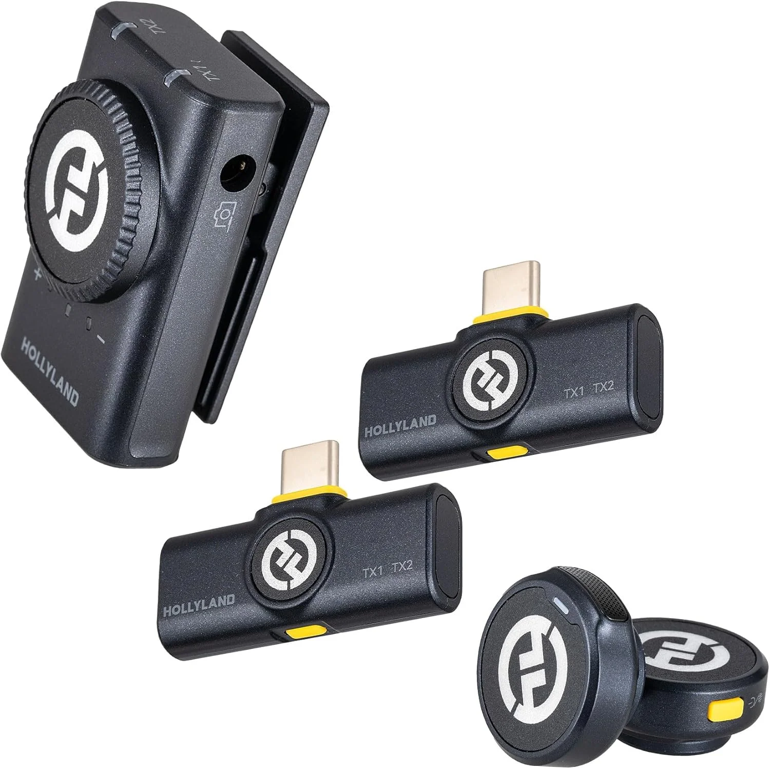Hollyland Lark M2 Duo Wireless Lavalier Microphone System for Camera/iPhone/Android/Laptop 2-Person, 2.4GHz Clip-On Mic with Noise Cancellation 30Hr Battery for Video Recording and Streaming Bundle Hollyland Lark M2 Duo Wireless Lavalier Microphone System for Camera/iPhone/Android/Laptop 2-Person, 2.4GHz Clip-On Mic with Noise Cancellation 30Hr Battery for Video Recording and Streaming Bundle