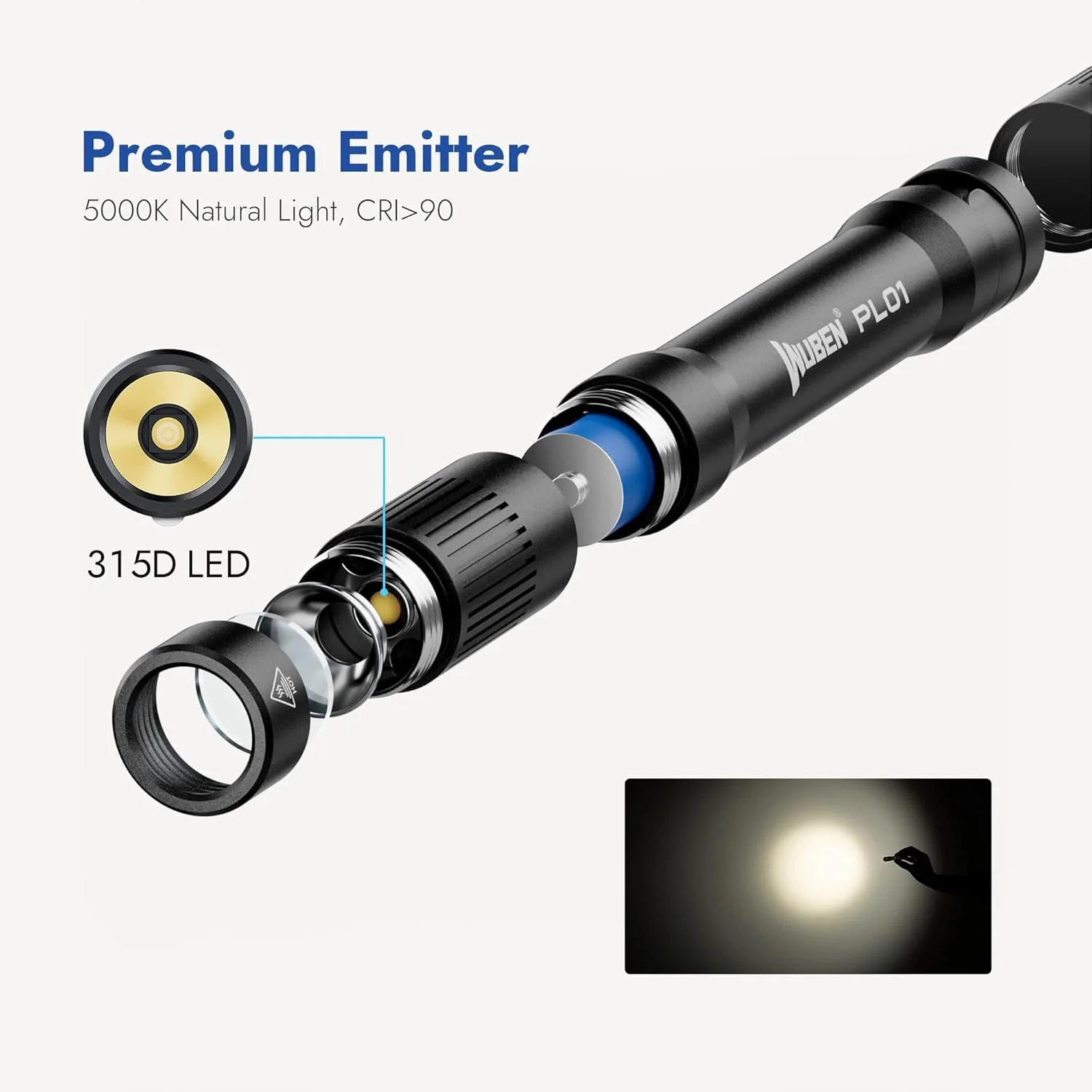 چراغ قوه قلمی WUBEN PL01، چراغ قوه LED شارژی 650 لومن، چراغ قوه قلمی جیبی با گیره استیل، سازگار با 2 باتری AAA، ضد آب IP68، چراغ قوه قلمی برای خانه، مواقع اضطراری، بازرسی چراغ قوه قلمی WUBEN PL01، چراغ قوه LED شارژی 650 لومن، چراغ قوه قلمی جیبی با گیره استیل، سازگار با 2 باتری AAA، ضد آب IP68، چراغ قوه قلمی برای خانه، مواقع اضطراری، بازرسی