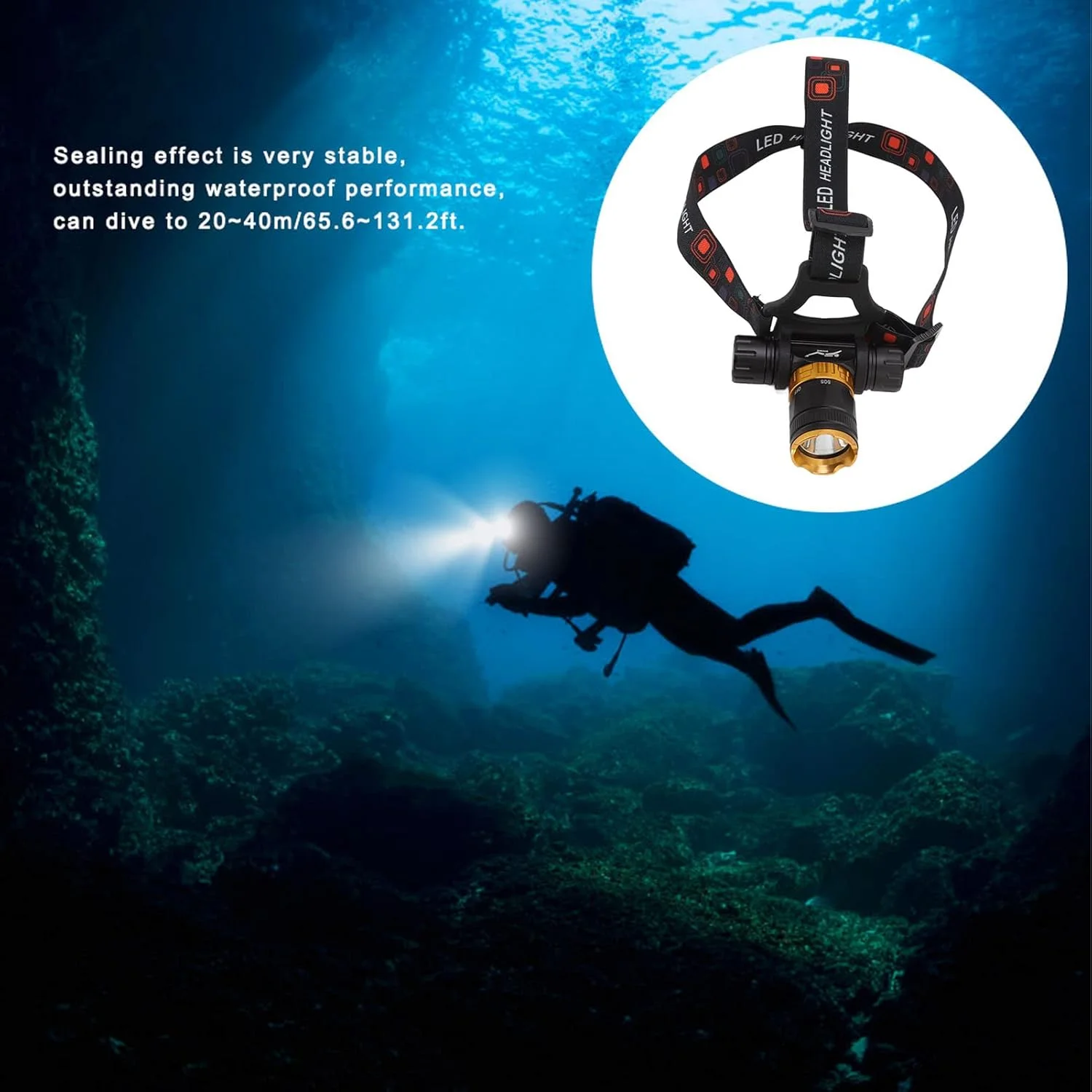 Vokers Diving Headlamp, 5000LM Super Bright Swimming Headlight 100M Diving Waterproof Diver Submarine Head Torch 180° Rotation LED Underwater Head Light Flashlight for Camping, Swimming, Hiking Vokers Diving Headlamp, 5000LM Super Bright Swimming Headlight 100M Diving Waterproof Diver Submarine Head Torch 180° Rotation LED Underwater Head Light Flashlight for Camping, Swimming, Hiking