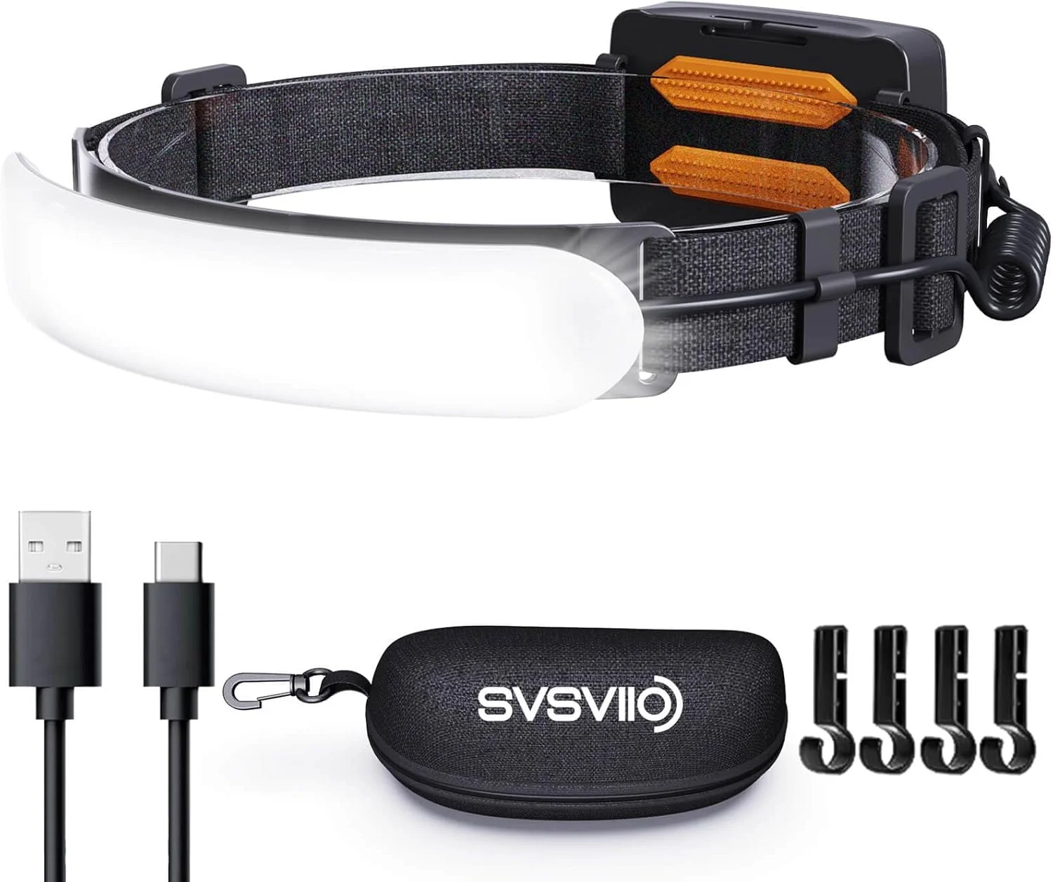 چراغ پیشانی شارژی svsviio مدل PRO+، 7500mAh 1500 لومن فوق العاده روشن با پرتو 230 درجه LED، چراغ های پیشانی برای پیشانی، 3 حالت، چراغ های جلو IPX6 برای بزرگسالان کمپینگ/مکانیک/کلاه سخت