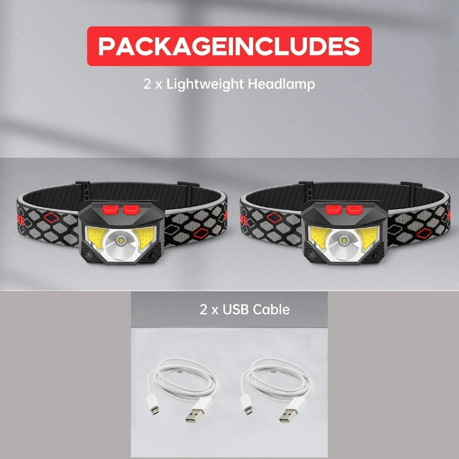 SKY-TOUCH 2-Pack Rechargeable Headlamp Flashlight, 800 Lumens Motion Sensor Head Lamp, Ipx4 Waterproof, Bright White Cree Led & Red Light, Perfect For Running, Camping, Hiking & More SKY-TOUCH 2-Pack Rechargeable Headlamp Flashlight, 800 Lumens Motion Sensor Head Lamp, Ipx4 Waterproof, Bright White Cree Led & Red Light, Perfect For Running, Camping, Hiking & More