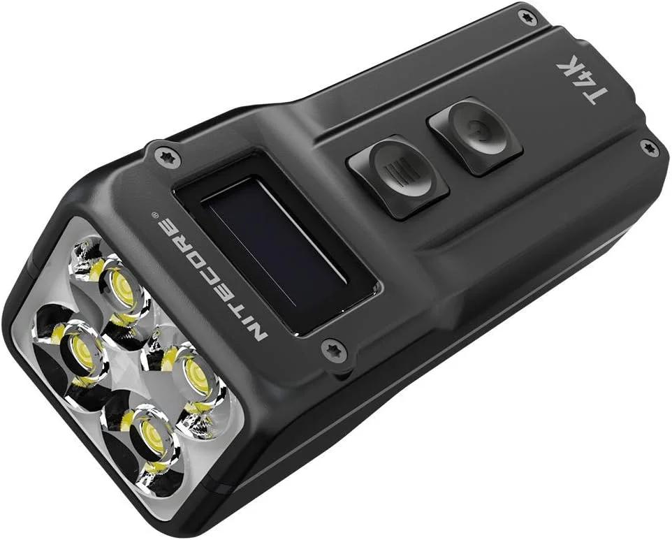 چراغ قوه جاکلیدی فوق العاده روشن Nitecore T4K Type C EDC، 4000 لومن، مشکی، 16 x 6 x 6 سانتی متر