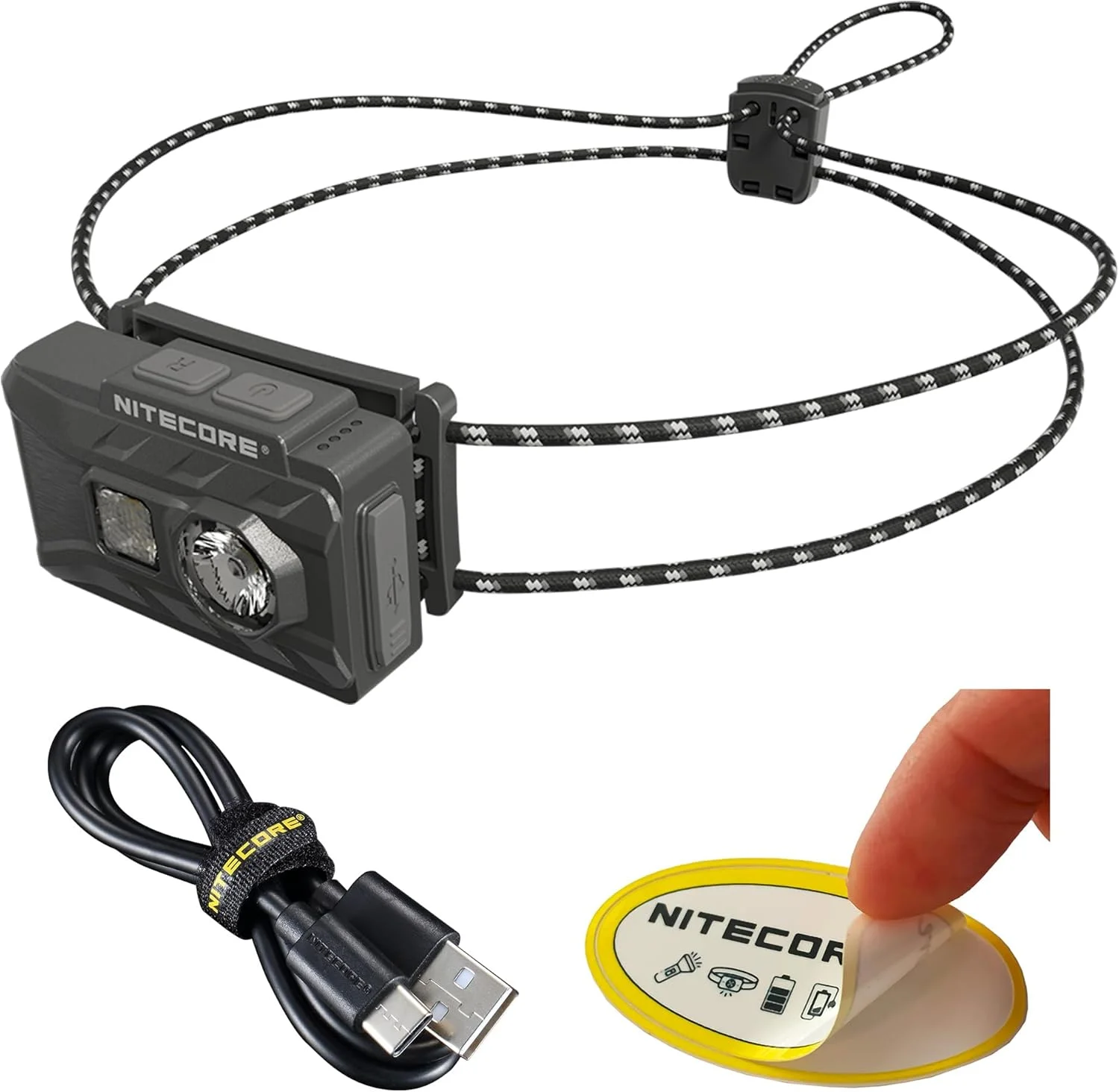 چراغ پیشانی فوق سبک کلاسیک Nitecore NU20، 360 لومن، قابل شارژ USB-C، سبک وزن برای کوله گردی، کمپینگ، دویدن با نور سفید و قرمز کمکی