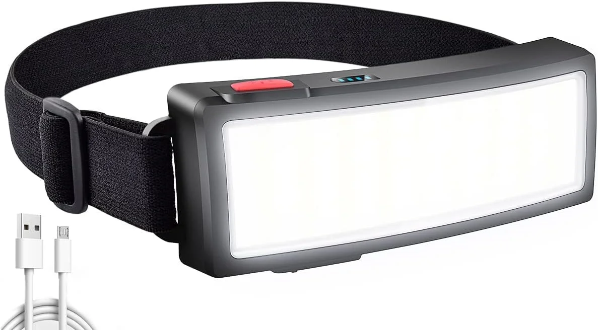 چراغ پیشانی LED MAKINGTEC، چراغ پیشانی COB قابل شارژ، چراغ های جلو فوق العاده روشن، چراغ جلو سبک وزن 500 لومن، چراغ کار با 3 حالت نورپردازی، چراغ پیشانی USB قابل تنظیم برای کمپینگ، پیاده روی، ماهیگیری