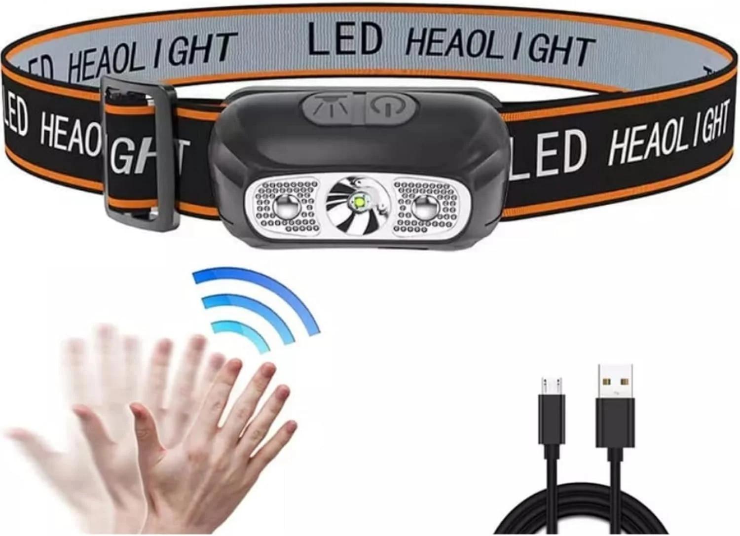 چراغ پیشانی فوق سبک شارژی MSATECH MSA، چراغ پیشانی LED ضد آب IPX4 و 3 حالت قابل تنظیم برای بزرگسالان و کودکان، چراغ قوه 200 لومن برای فضای باز، کمپینگ، دوچرخه سواری
