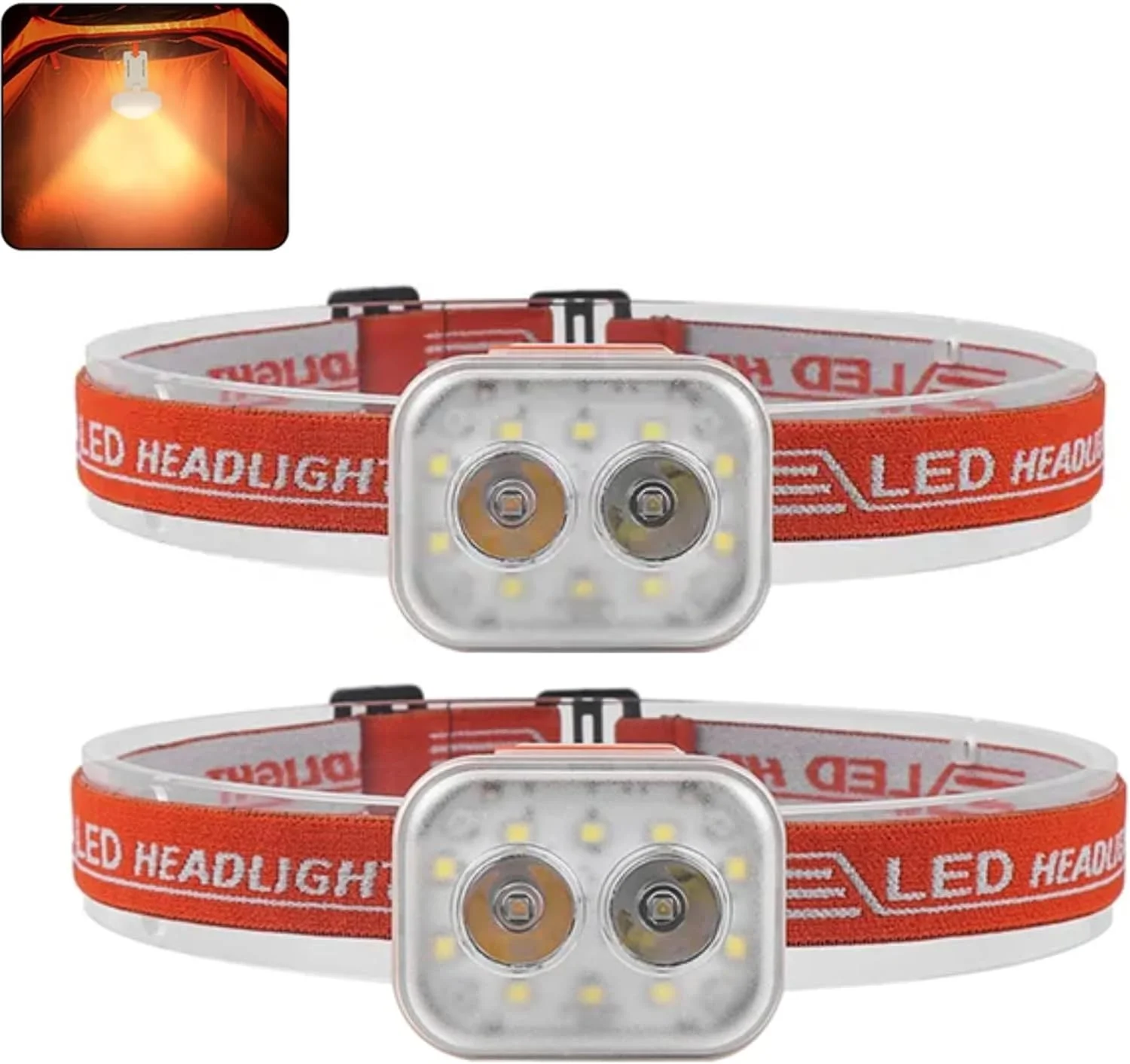 چراغ پیشانی LED شارژی چند منظوره QLIGHT، سبک وزن، چراغ پیشانی ضد آب قابل تنظیم با 6 حالت، چراغ سر بسیار روشن برای ماجراجویی در فضای باز مانند کمپینگ، پیاده روی، دویدن و ماهیگیری. (HL-2025B)