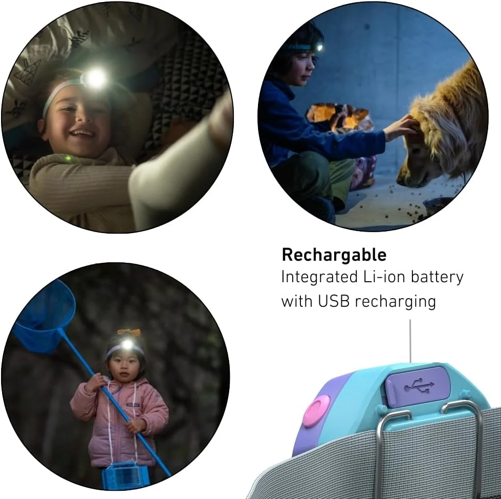 چراغ پیشانی کودکانه لدلنسر KIDLED4R، چراغ قوه پیشانی تکشاخ LED سه رنگی قابل شارژ USB، سبک وزن 25 گرمی، دارای ویژگی خاموش شدن خودکار، عالی برای مطالعه، کمپینگ و سرگرمی در شب، هدیه برای کودکان چراغ پیشانی کودکانه لدلنسر KIDLED4R، چراغ قوه پیشانی تکشاخ LED سه رنگی قابل شارژ USB، سبک وزن 25 گرمی، دارای ویژگی خاموش شدن خودکار، عالی برای مطالعه، کمپینگ و سرگرمی در شب، هدیه برای کودکان