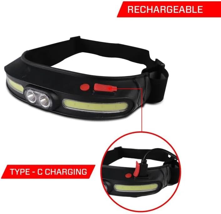 چراغ پیشانی شارژی آیبل مدل HL8245S به همراه هدبند، چراغ قوه LED فوق العاده روشن با برد بلند و حالت های نوری مختلف (مشکی)