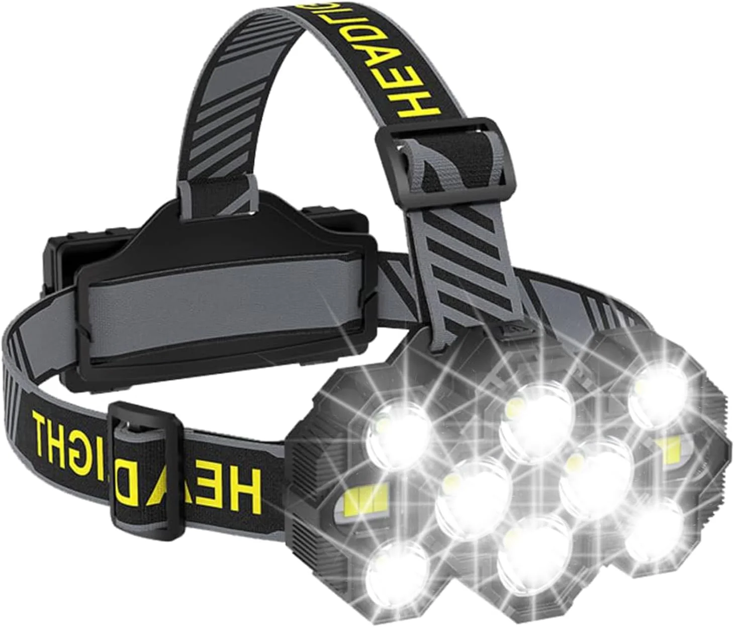 چراغ پیشانی شارژی Funito، چراغ سر 10 LED با نور زیاد، چراغ پیشانی 8+2 حالته با نور قرمز برای بزرگسالان، چراغ قوه ضد آب برای دویدن در فضای باز، شکار، کمپینگ، پیاده روی