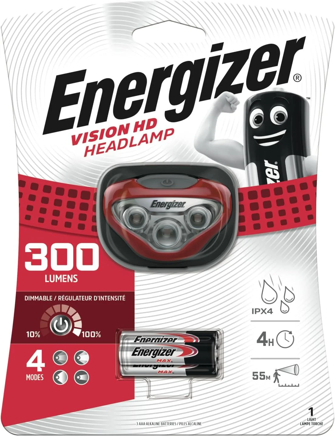 چراغ پیشانی ال ای دی 300 لومن Energizer مدل Vision HD