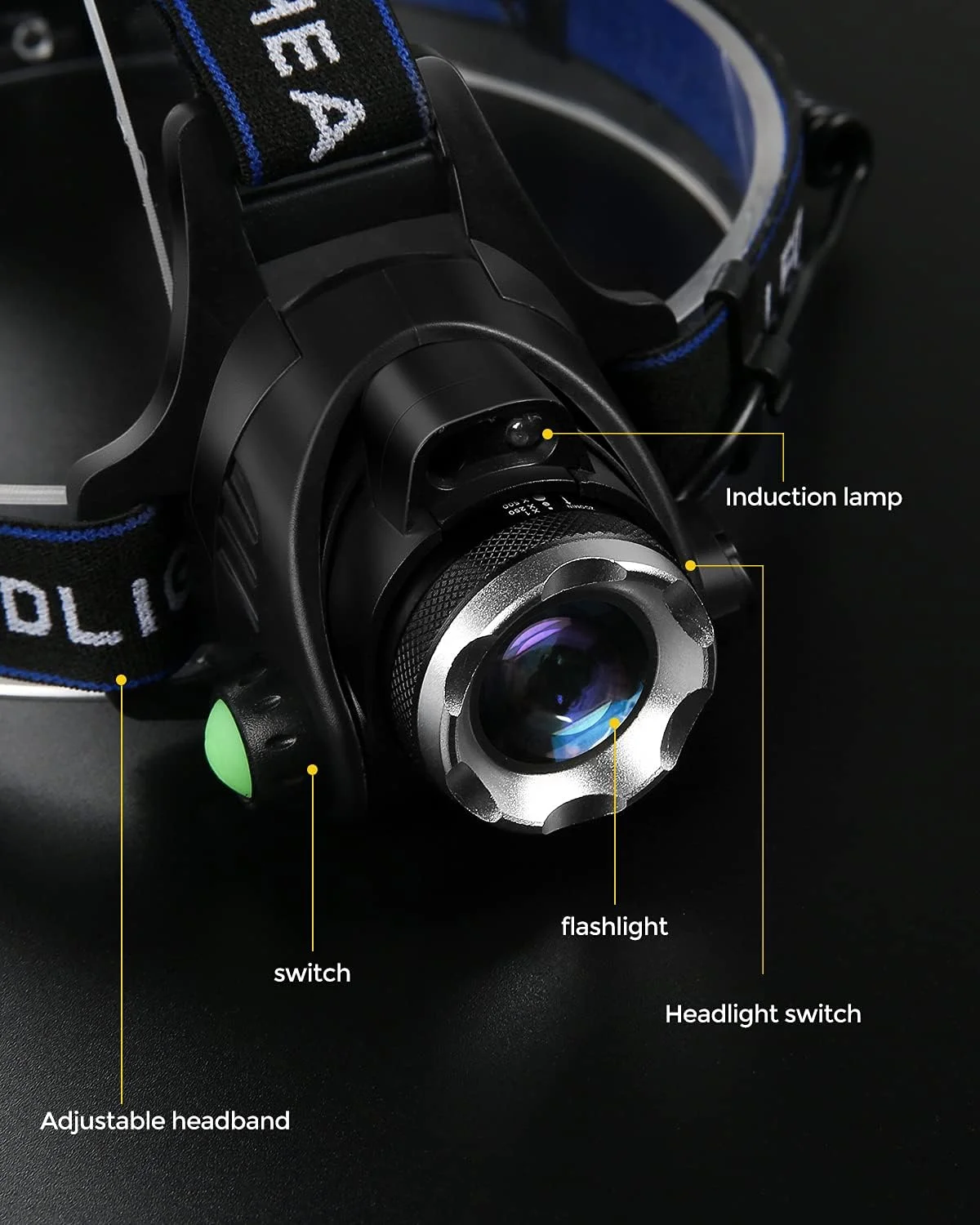 چراغ پیشانی CUGHYS، چراغ سر LED قابل شارژ USB، چراغ پیشانی ضد آب IPX4 مدل T004 با 4 حالت و هدبند قابل تنظیم، ایده آل برای کمپینگ، پیاده روی، فضای باز، شکار (یک عدد) چراغ پیشانی CUGHYS، چراغ سر LED قابل شارژ USB، چراغ پیشانی ضد آب IPX4 مدل T004 با 4 حالت و هدبند قابل تنظیم، ایده آل برای کمپینگ، پیاده روی، فضای باز، شکار (یک عدد)