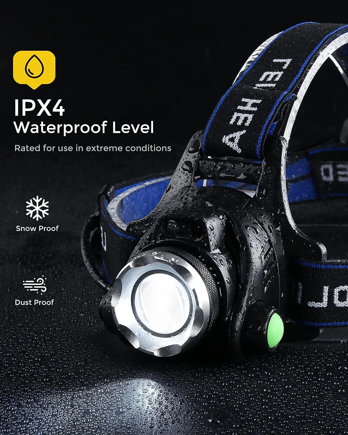 چراغ پیشانی CUGHYS، چراغ سر LED قابل شارژ USB، چراغ پیشانی ضد آب IPX4 مدل T004 با 4 حالت و هدبند قابل تنظیم، ایده آل برای کمپینگ، پیاده روی، فضای باز، شکار (یک عدد) چراغ پیشانی CUGHYS، چراغ سر LED قابل شارژ USB، چراغ پیشانی ضد آب IPX4 مدل T004 با 4 حالت و هدبند قابل تنظیم، ایده آل برای کمپینگ، پیاده روی، فضای باز، شکار (یک عدد)