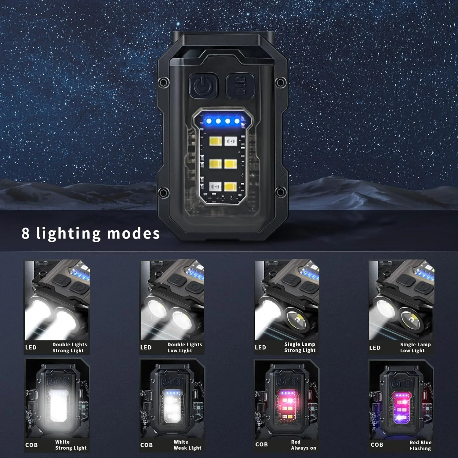 AYKEYON-K Flashlights High Lumens - Super Bright 800 LM, USB C Rechargeable LED Keychain Flash Light with COB Side Light, 8 Modes, IPX5 Pocket Flashlight,Tactical Flashlight(White) AYKEYON-K Flashlights High Lumens - Super Bright 800 LM, USB C Rechargeable LED Keychain Flash Light with COB Side Light, 8 Modes, IPX5 Pocket Flashlight,Tactical Flashlight(White)