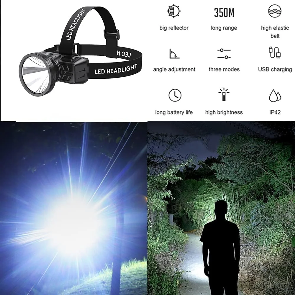AYVICCO Rechargeable Headlamp, Portable 4 Modes Led Spotlight, Super Bright Adjustable 90 Degree Waterproof Head Lamp, Headlight for Adults Outdoor Camping Hunting Hiking, Running, Fishing AYVICCO Rechargeable Headlamp, Portable 4 Modes Led Spotlight, Super Bright Adjustable 90 Degree Waterproof Head Lamp, Headlight for Adults Outdoor Camping Hunting Hiking, Running, Fishing
