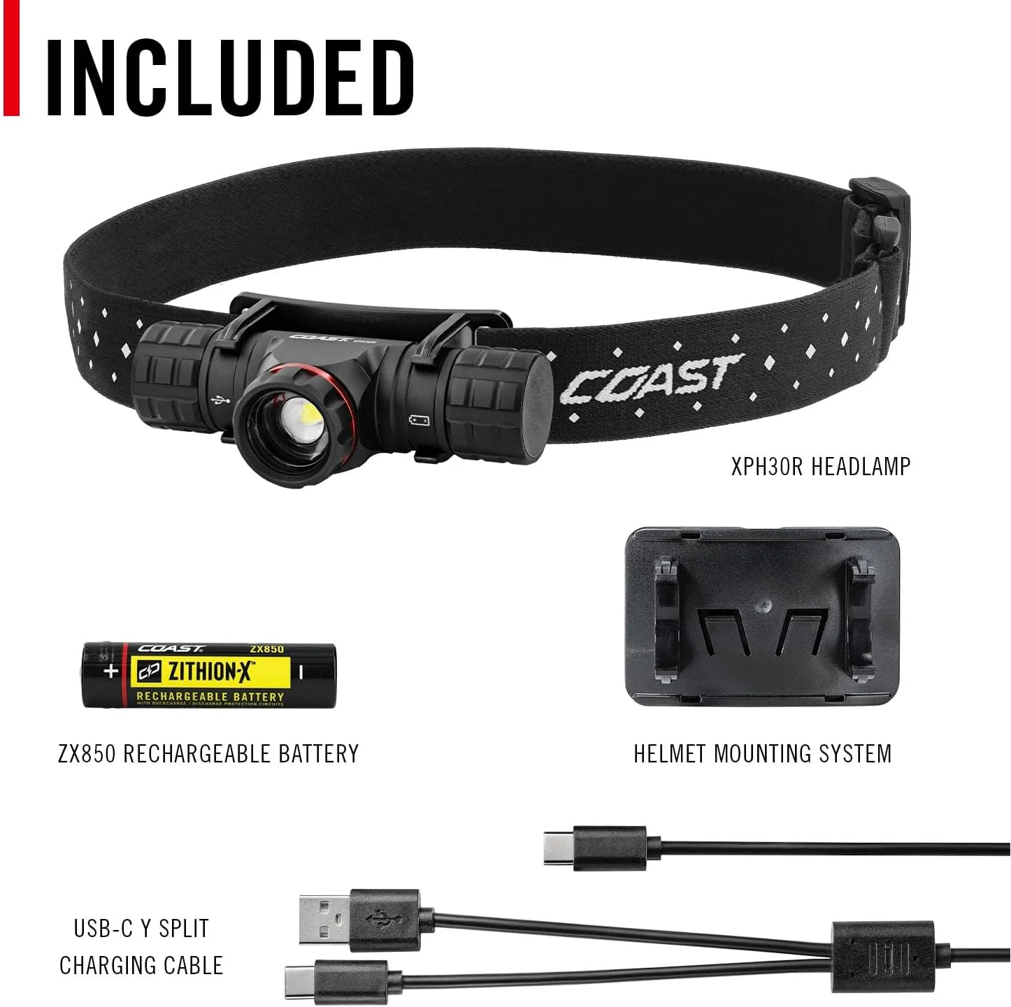 چراغ پیشانی دوگانه شارژی USB-C با قدرت 1200 لومن Coast XPH30R با پرتو فوکوس چرخشی و پایه مغناطیسی چراغ پیشانی دوگانه شارژی USB-C با قدرت 1200 لومن Coast XPH30R با پرتو فوکوس چرخشی و پایه مغناطیسی