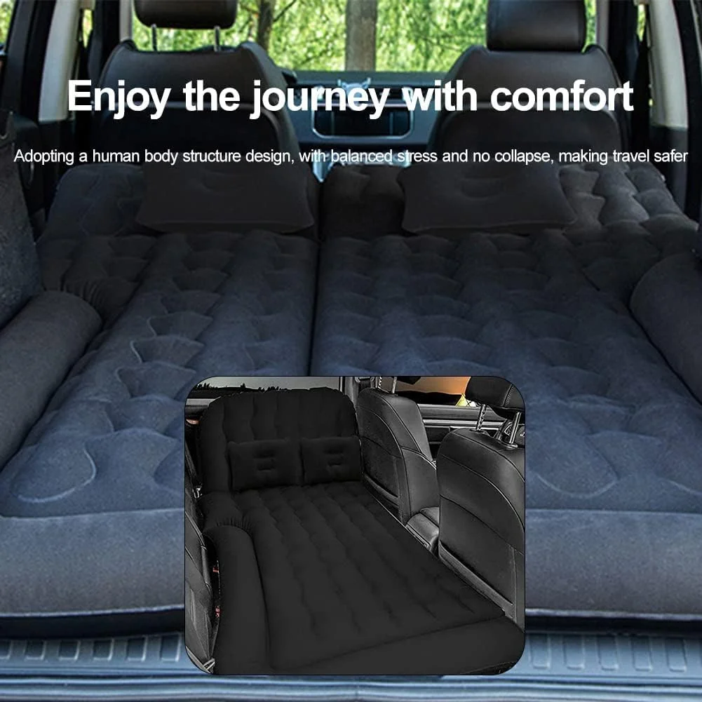 تشک بادی خودرو QXRSOP به همراه بالش برای کمپینگ، مناسب خودروهای شاسی بلند، MPV و سدان - تشک بادی ضخیم شده خودرو با پمپ هوا، تشک خواب قابل حمل