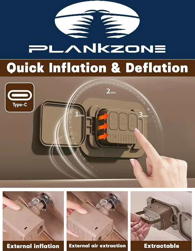 تشک بادی ماشین PlaNkzone با پمپ اتوماتیک داخلی صندلی عقب، قابل حمل برای مسافرت، کمپینگ، تعطیلات، پد بادی خواب مناسب برای تخت بادی ماشین SUV، شارژ USB تشک بادی ماشین PlaNkzone با پمپ اتوماتیک داخلی صندلی عقب، قابل حمل برای مسافرت، کمپینگ، تعطیلات، پد بادی خواب مناسب برای تخت بادی ماشین SUV، شارژ USB
