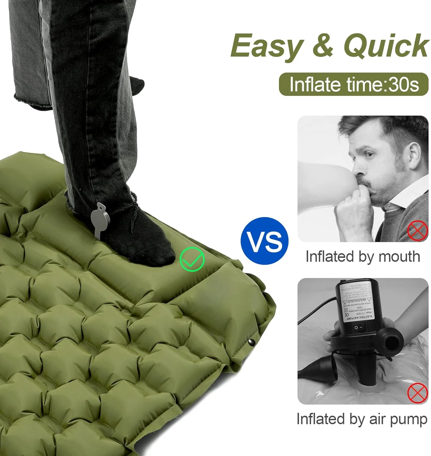 Night Cat Sleeping Air Pad with Pillow Inflatble Mat Mattress Bed for Camping Backpacking Hiking Traveling 195×65 cm Night Cat Sleeping Air Pad with Pillow Inflatble Mat Mattress Bed for Camping Backpacking Hiking Traveling 195×65 cm