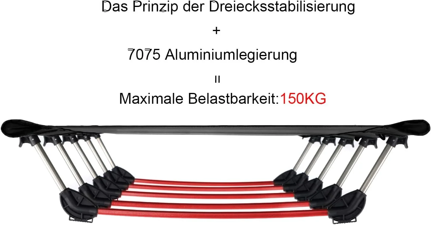 تخت تاشو کمپینگ نیچرهایک، تخت خواب سبک و قابل حمل برای بزرگسالان و کودکان، تخت مهمان تاشو، تختخواب تاشو مقاوم و بادوام با تحمل وزن 150 کیلوگرم مناسب برای فضای باز، مسافرت، دفتر، جشنواره (مشکی)