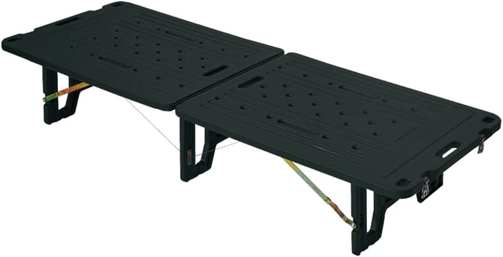Mike Music Portable Injection Moulded Double Folding Camping Bed for Outdoor Use (Camping Bed for Outdoor Use - Size: 196x75x34 cm)