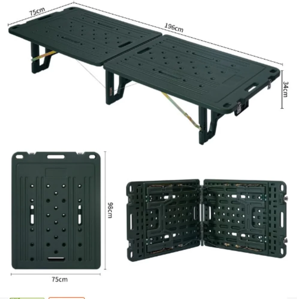 Mike Music Portable Injection Moulded Double Folding Camping Bed for Outdoor Use (Camping Bed for Outdoor Use - Size: 196x75x34 cm) Mike Music Portable Injection Moulded Double Folding Camping Bed for Outdoor Use (Camping Bed for Outdoor Use - Size: 196x75x34 cm)