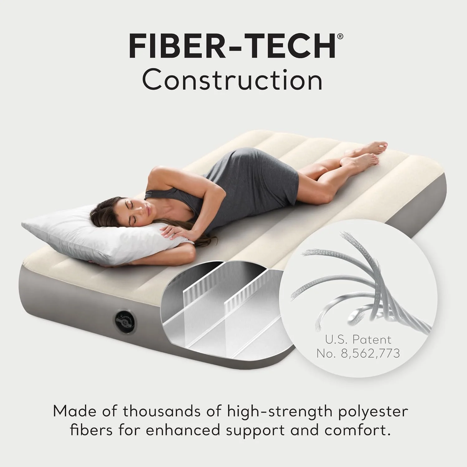تشک بادی یک نفره استاندارد اینتکس Dura-Beam