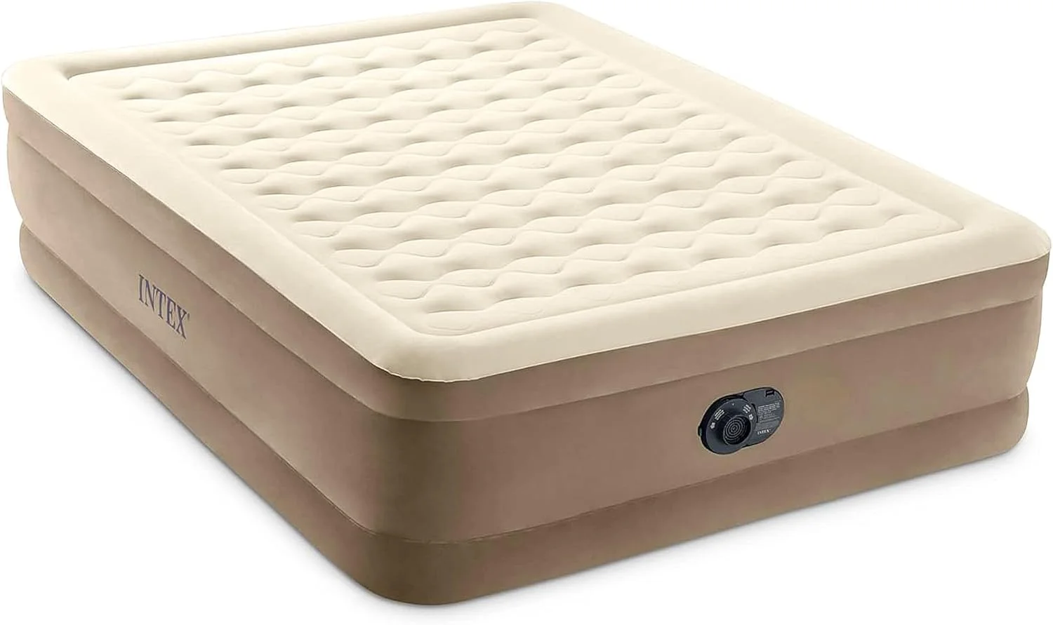 تشک بادی مخملی نرم اینتکس مدل 64427ED Ultra Plush Fiber-Tech با پمپ برقی داخلی و کیف حمل و نقل قابل حمل، سایز کوئین