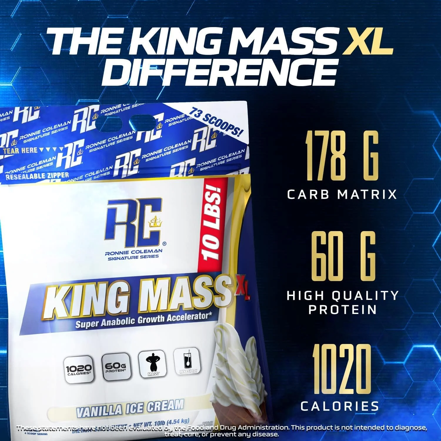 Ronnie Coleman Signature Series King Mass XL Strawberry Milkshake Ronnie Coleman Signature Series King Mass XL Strawberry Milkshake