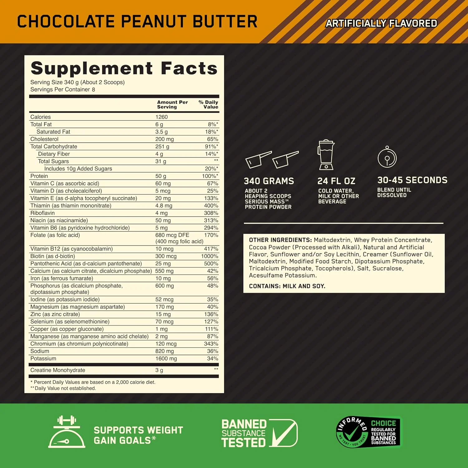 پودر پروتئین افزایش وزن سریوس مس اپتیموم نوتریشن، افزایش دهنده وزن، ویتامین C و زینک برای حمایت از سیستم ایمنی، کراتین، کره بادام زمینی شکلاتی، 6 پوند (بسته بندی ممکن است متفاوت باشد) پودر پروتئین افزایش وزن سریوس مس اپتیموم نوتریشن، افزایش دهنده وزن، ویتامین C و زینک برای حمایت از سیستم ایمنی، کراتین، کره بادام زمینی شکلاتی، 6 پوند (بسته بندی ممکن است متفاوت باشد)