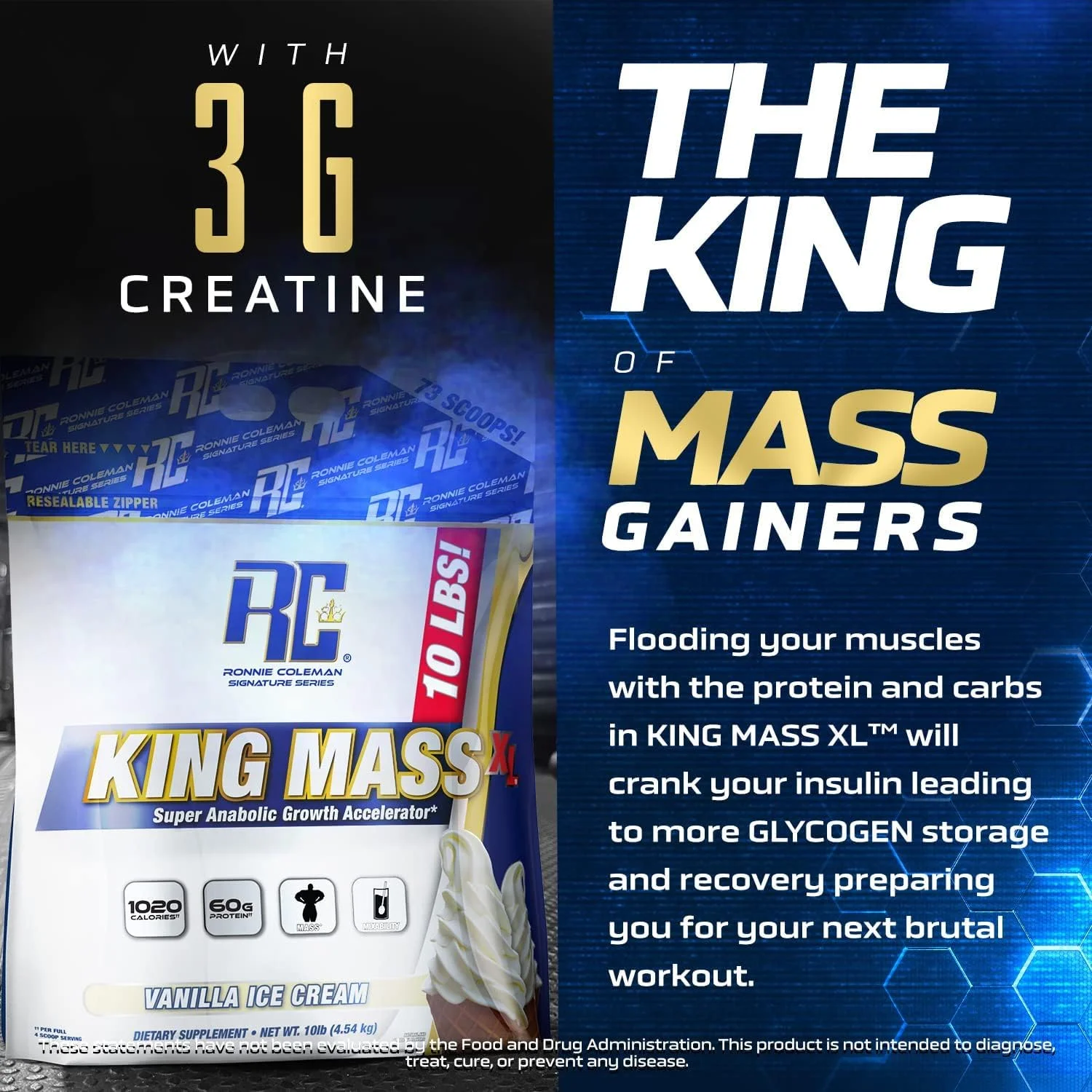 Ronnie Coleman Signature Series King Mass XL Strawberry Milkshake Ronnie Coleman Signature Series King Mass XL Strawberry Milkshake