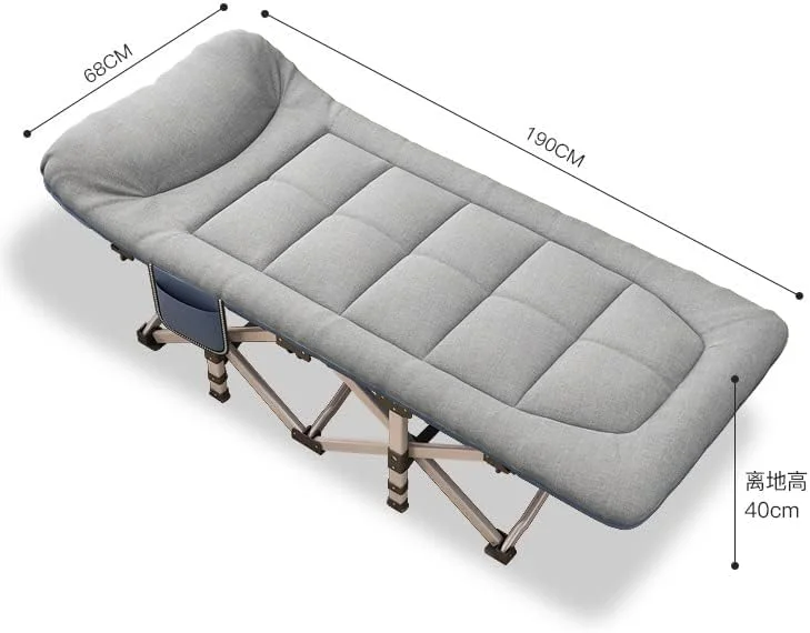 تخت تاشو ضخیم HAOWINS-PAN - تخت استراحت تکی اداری برای زمان ناهار، تخت کمپینگ همراه ساده قابل حمل بزرگسالان برای منزل با قابلیت چرت زدن
