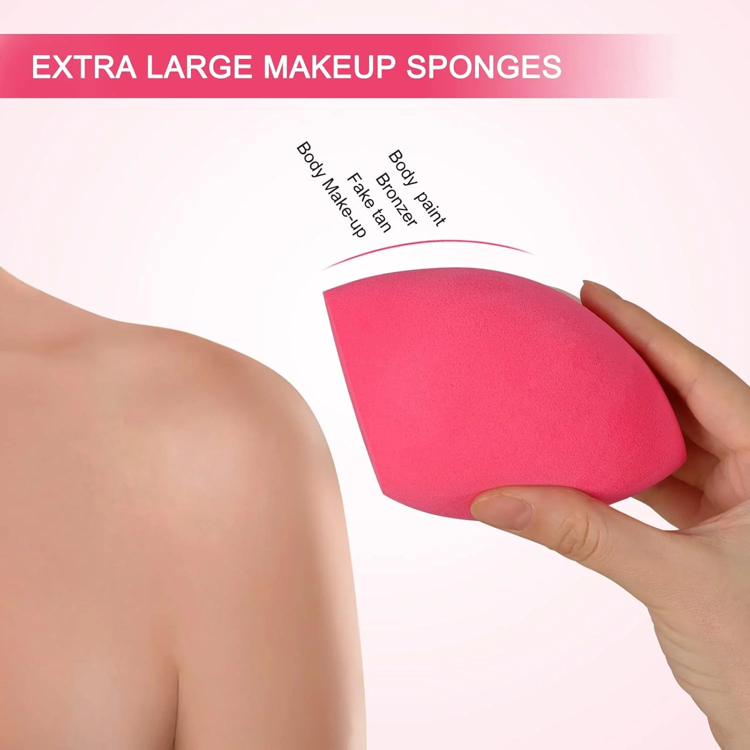 اسفنج آرایشی بسیار بزرگ 11 سانتی متری OtNiap، مناسب برای آرایش صورت و بدن (1 عدد کوچک و 1 عدد بزرگ) - همراه با 2 عدد نگهدارنده اسفنج - استفاده سریع و بی نقص برای کرم پودر/برنزه کننده/پودر/ترکیب/فیکس