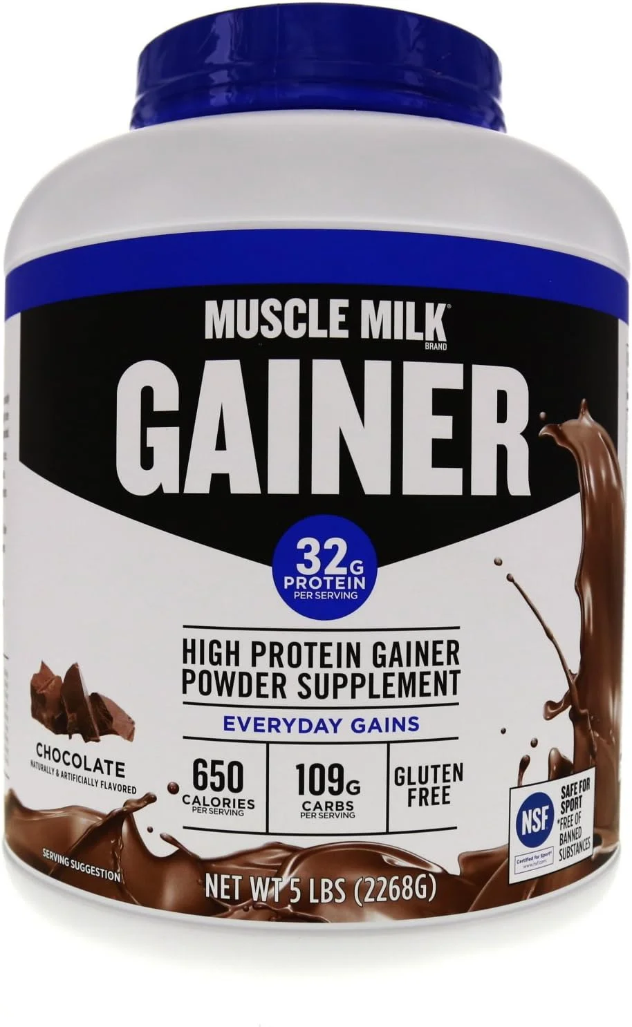 مکمل پودر پروتئین افزایش وزن سری Muscle Milk Pro، شکلاتی، 5 پوند، 14 سروینگ، 32 گرم پروتئین، 5 گرم شکر، 109 گرم کربوهیدرات، 650 کالری، 2 گرم MCTs، 20 ویتامین و مواد معدنی، بسته بندی ممکن است متفاوت باشد