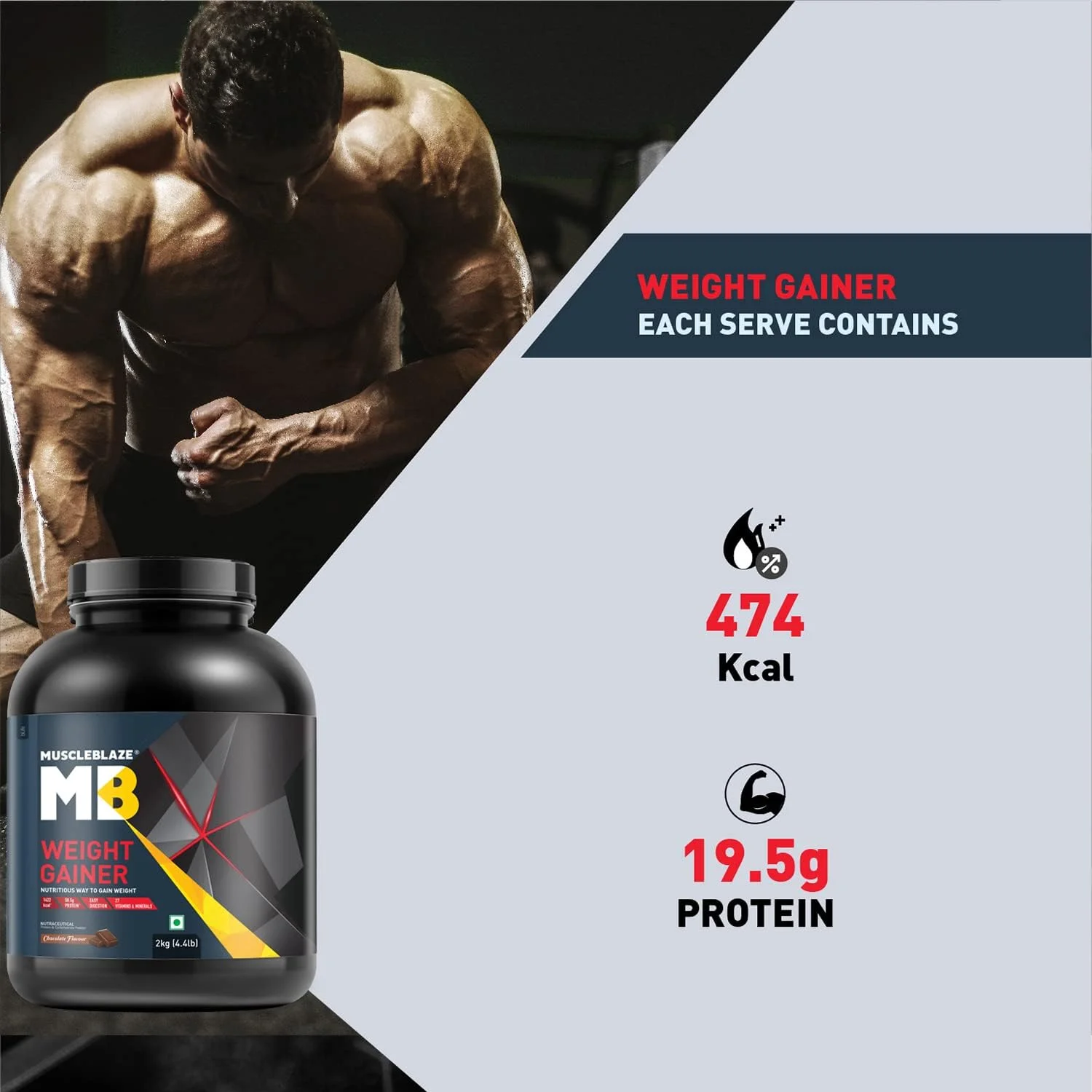 پودر افزایش وزن ماسل بلز با دیژزایم اضافه شده (شکلاتی، بسته 2 کیلوگرمی / 4.4 پوندی، 20 سروینگ) پودر افزایش وزن ماسل بلز با دیژزایم اضافه شده (شکلاتی، بسته 2 کیلوگرمی / 4.4 پوندی، 20 سروینگ)