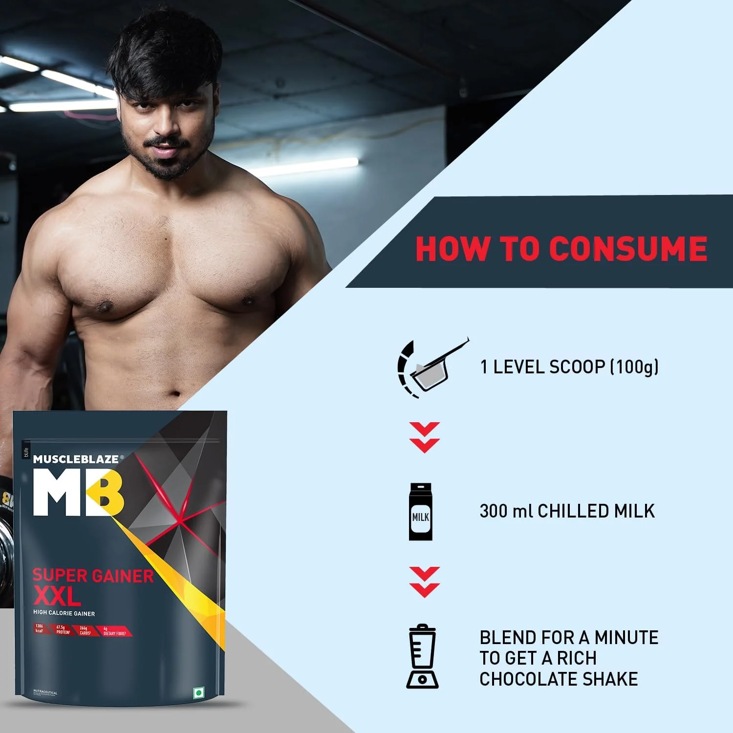 مکمل افزایش وزن MuscleBlaze Super Gainer XXL، برای افزایش حجم عضلانی (کوکی و خامه، 1 کیلوگرم) مکمل افزایش وزن MuscleBlaze Super Gainer XXL، برای افزایش حجم عضلانی (کوکی و خامه، 1 کیلوگرم)