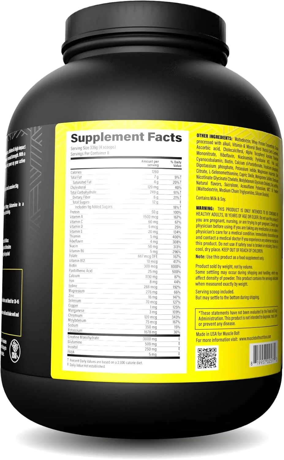 مخلوط پودر پروتئین افزایش وزن Muscle Bolt، شکلاتی، 6 پوند مخلوط پودر پروتئین افزایش وزن Muscle Bolt، شکلاتی، 6 پوند