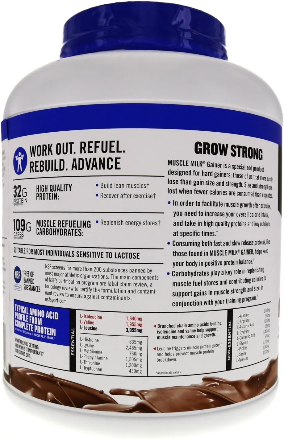 مکمل پودر پروتئین افزایش وزن سری Muscle Milk Pro، شکلاتی، 5 پوند، 14 سروینگ، 32 گرم پروتئین، 5 گرم شکر، 109 گرم کربوهیدرات، 650 کالری، 2 گرم MCTs، 20 ویتامین و مواد معدنی، بسته بندی ممکن است متفاوت باشد مکمل پودر پروتئین افزایش وزن سری Muscle Milk Pro، شکلاتی، 5 پوند، 14 سروینگ، 32 گرم پروتئین، 5 گرم شکر، 109 گرم کربوهیدرات، 650 کالری، 2 گرم MCTs، 20 ویتامین و مواد معدنی، بسته بندی ممکن است متفاوت باشد