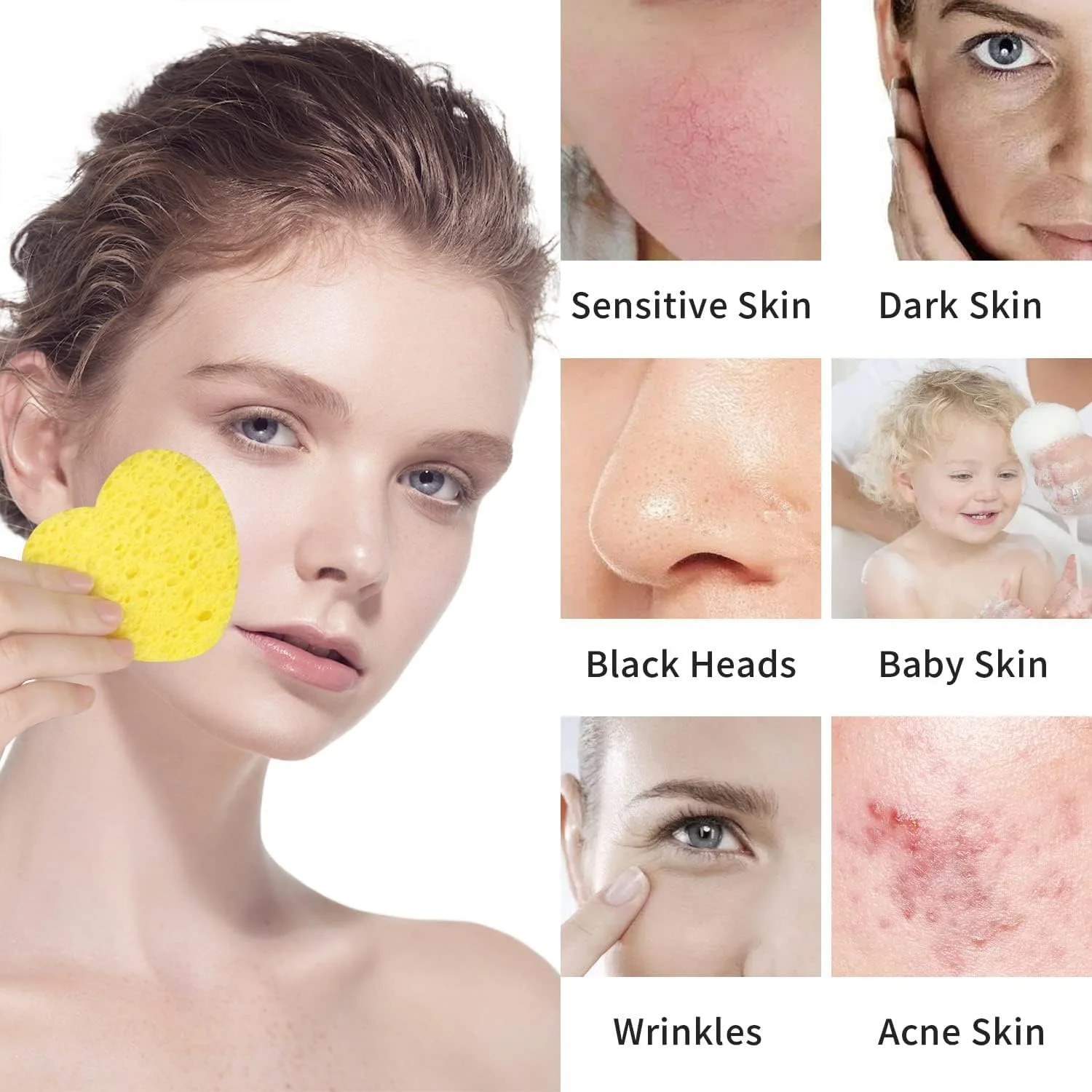 پدهای اسفنجی صورت ریان، اسفنج های قلبی برای صورت، اسفنج سلولزی طبیعی فشرده شده به شکل قلب برای پاکسازی، لایه برداری و پاک کردن آرایش صورت، اسفنج های فشرده، 50 عدد، رنگارنگ پدهای اسفنجی صورت ریان، اسفنج های قلبی برای صورت، اسفنج سلولزی طبیعی فشرده شده به شکل قلب برای پاکسازی، لایه برداری و پاک کردن آرایش صورت، اسفنج های فشرده، 50 عدد، رنگارنگ